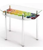 Glass dining table D-09-2 with tempered glass and chrome legs order